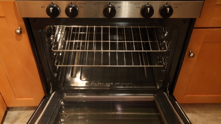 an open gas oven